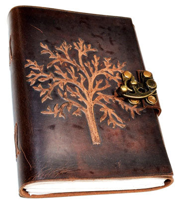 Tree Leather Blank Book W- Latch