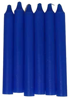 (set Of 6) Blue 6" Taper Candle