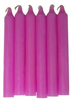 (set Of 6) Pink 6" Taper Candle