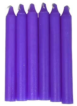 (set Of 6) Purple 6" Taper Candle