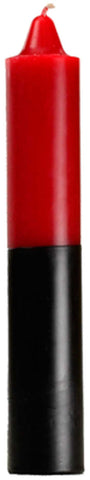 9" Red- Black Pillar Candle