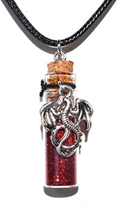 Dragon Red Glitter Necklace
