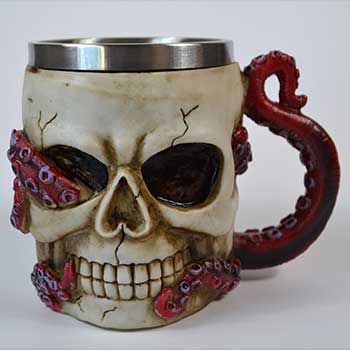 4 1/2" Skull Octopus Mug