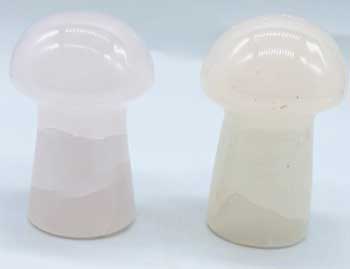 (set Of 2) 1 3-4" Mushroom Calcite, Pink