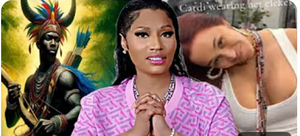 Cardi B wearing Ochosi elekes.