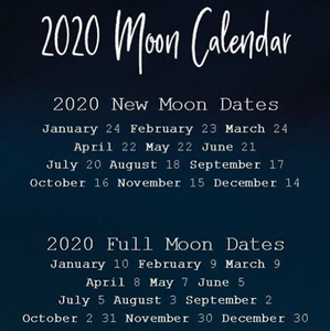 NEW MOON AND FULL MOON PHASES FOR 2020!