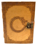 5" X 7" Dragon Ring Leather Blank Book W/ Latch