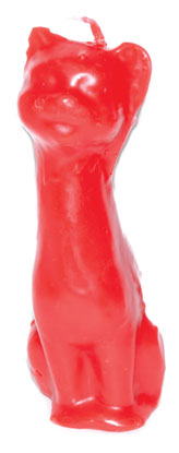 5 1/2" Red Cat Candle