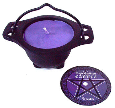 Lavender Candle In Cauldron