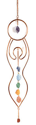 19"x 3" Goddess With Charka Stones Wall Hanging