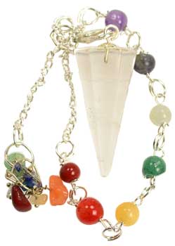 Clear Quartz 7 Chakra Pendulum