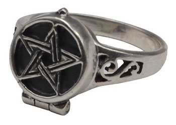 Size 10 Pentagram Poison Ring Sterling