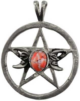 Triple Moon-pentagram Spell Amulet