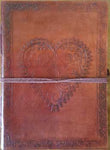 5" X 7" Heart Leather Blank Book W-cord