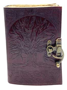 Tree Of Life Aged Looking Paper Leather W- Latch