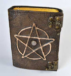 Pentagram W Stone Aged Looking Paper Leather W/ Latch