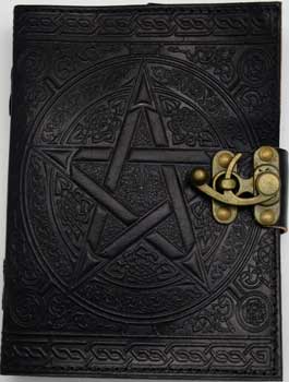 5" X 7" Black Pentagram Leather W- Latch