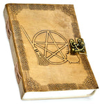 5" X 7" Broom Pentagram Embossed Leather W- Latch