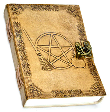 5" X 7" Broom Pentagram Embossed Leather W- Latch