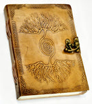 5" X 7" Double Tree Embossed Leather W- Latch