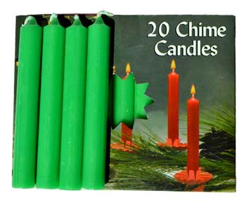 1-2" Emerald Green Chime Candle 20 Pack