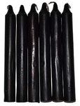 (set Of 6) Black 6" Taper Candle