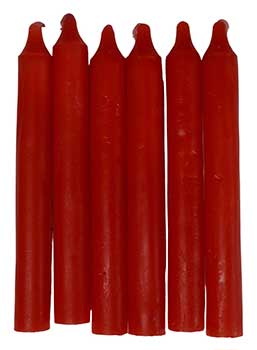 (set Of 6) Red 6" Taper Candle