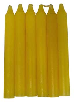 (set Of 6) Yellow 6" Taper Candle