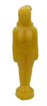 6 3/4" Yellow Woman Candle