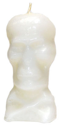 5 1-2" White Skull Candle