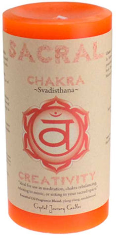 Sacral Chakra Pillar Candle 3" X 6"