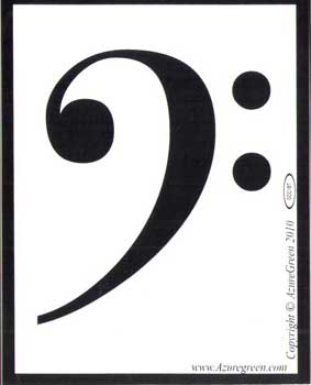 Bass Clef Bumper Sticker 3 3-4" X 3"