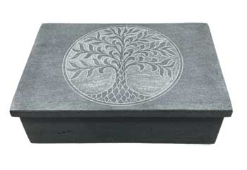 4" X 6" Tree Of Life Soapstone Box