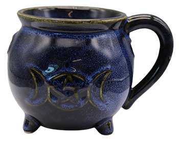 3 3/4" Pentagram Cauldron Blue Mug