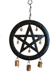 9 1-2" Black Pentagram Wind Chime