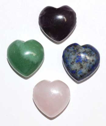 15mm Heart Beads Various Stones (2-pk)