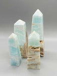 1 Kg 3-5" (4-4-pk) Caribbean Calcite Obelisk