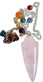 Rose Quartz 7 Chakra Pendulum