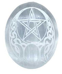 Selenite Celtic Pentagram Palm Stone