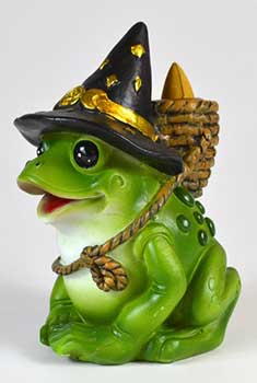 6" Mystical Frog Back Flow Incense Burner