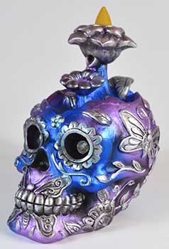 6" Metallic Skull Back Flow Burner