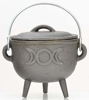 Triple Moon Cast Iron Cauldron  4"