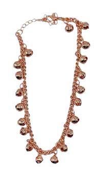 Goldtone Anklet W- Bells