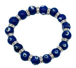 8mm Evil Eye, Black Bracelet