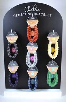 (set Of 35) 7 Chakra Bracelets W Displat Board