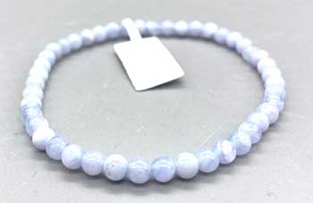 4mm Agate, Blue Lace Bracelet