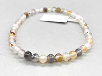 4mm Agate, White & Black Bracelet