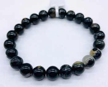 6mm Tourmaline, Black W Quartz Bracelet