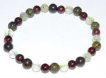 6mm Jasper, Dragon Blood, Garnet & Prehnite Bracelet