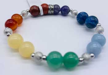 8mm 7 Chakra W Bead Bracelet